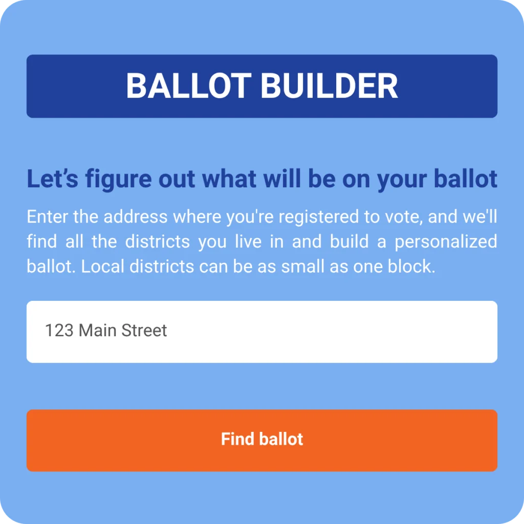 Graphical reproduction of the Ballot Builder opening screen.